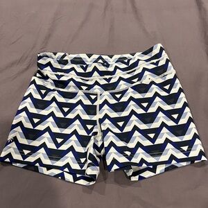 Athleta Blue Patterned Workout Shorts